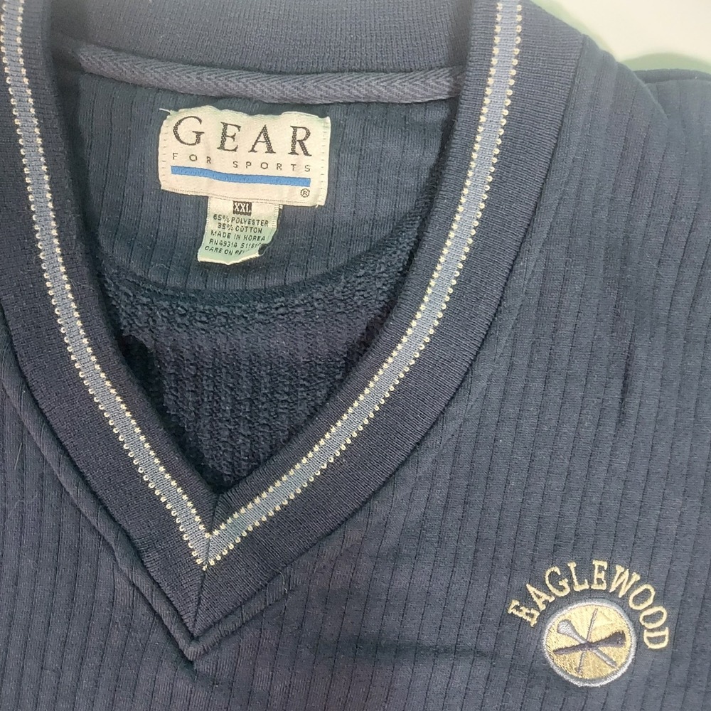 Gear For Sports Mens V Neck Pullover Polo Navy Xxl Eaglewood‎ Embroidery